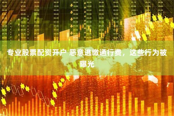 专业股票配资开户 恶意逃缴通行费，这些行为被曝光